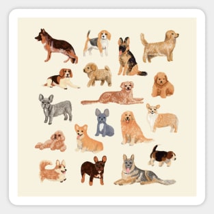 Great collection of dogs illustrations Magnet